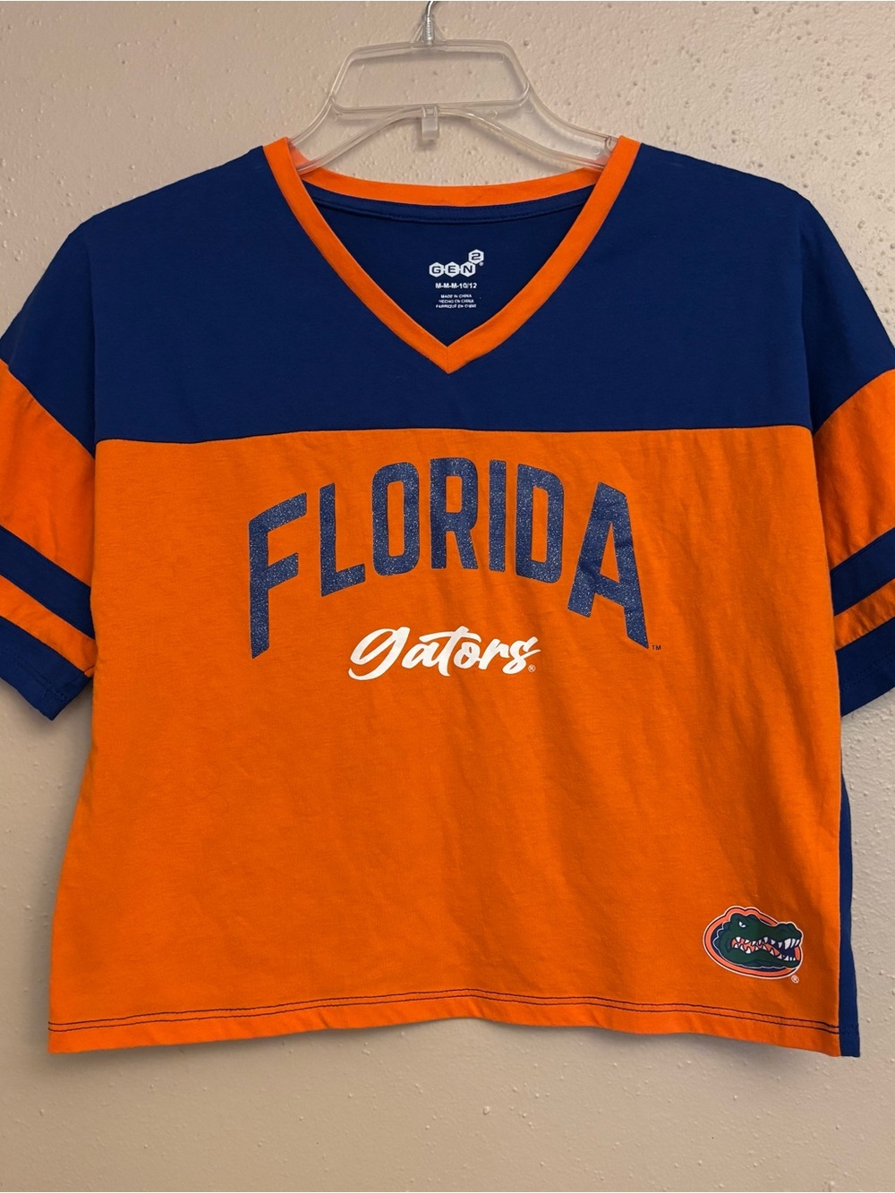Florida Gators Kids V-Neck Colorblock Tee - Orange & Navy